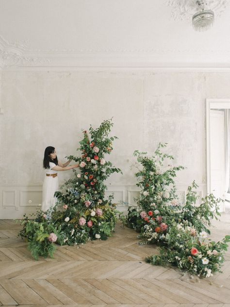 Floral Arch Wedding, Wedding Reception Flowers, Flower Installation, Floral Design Studio, Floating Flowers, Paris Wedding, Parisian Apartment, Ceremony Inspiration, Floral Arrangements Wedding