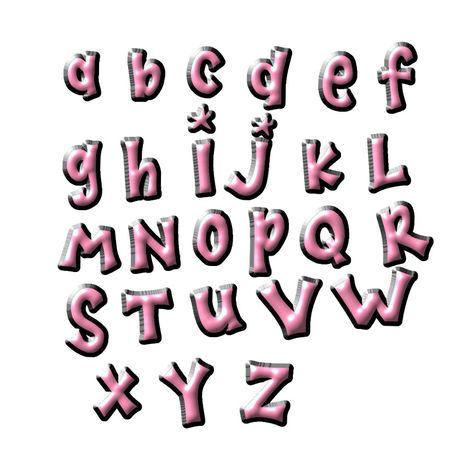 Y2k Fonts, Cute Fonts Alphabet, Ancient Scripts, Scrapbook Letters, Alphabet Templates, Typography Alphabet, Scrapbook Printing, Alphabet A, Aesthetic Letters