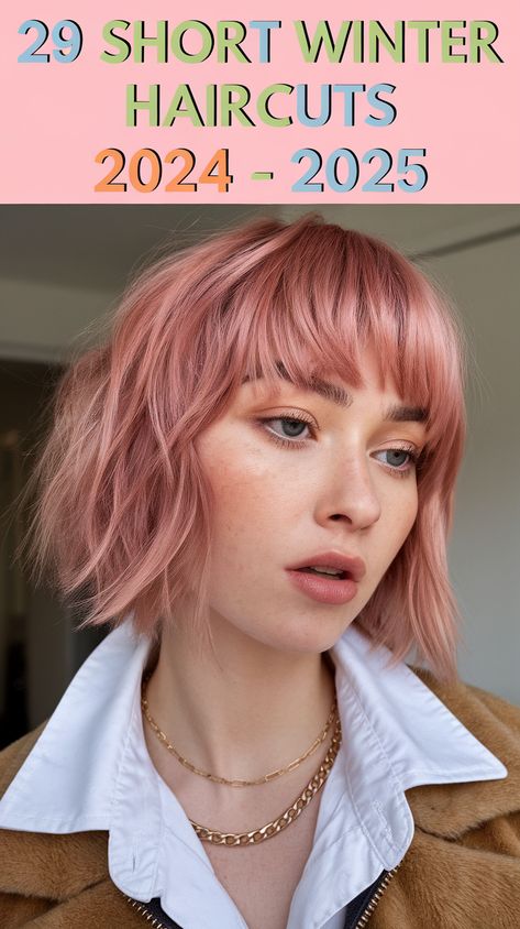 Short Winter Haircuts 2024-2025 for Women: Ideas for Round Faces, Thick Hair, Bangs, and Layers Haircuts For Winter, Hair Color Bob, Thick Hair Bangs, Hair Women Over 50, Hair Bangs And Layers, Women's Short Haircuts, Winter Haircut, Platinum Pixie Cut, Winter Haircuts