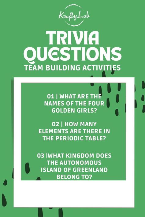 If your goal is to help your team connect, you want your trivia game to be as seamless and simple as possible. Simple instructions and simple questions allow more room for the fun stuff. Divide your colleagues into teams and encourage them to come up with their own team name, you can even have a prize for the best team name and check your answers in our blog. Work Trivia Games, Office Trivia Questions, Workplace Relationships, Games For Youth, Name Games For Kids, Icebreakers For Kids, Teamwork Games, Work Presentation, Funny Games For Groups