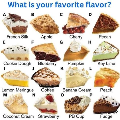 Types Of Pies, Different Types Of Pie, Peanut Butter Cream Pie, Types Of Pie, Beef Pot Pies, Fudge Pie, Banana Coffee, Blueberry Cookies, Once In A Blue Moon