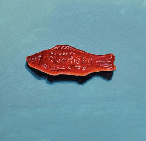 Random Painting, Tootsie Pop, Swedish Fish, Art Hobbies, Feminine Art, Painting On Paper, Fish Painting, Blue Life, Fish Art