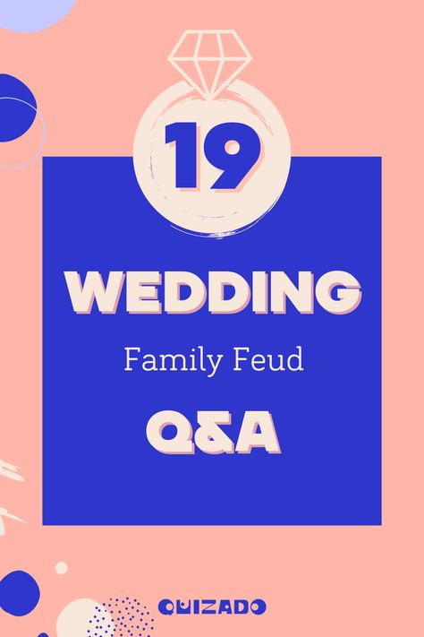 Q&A for Wedding Family Feud Wedding Trivia Questions Receptions, Bridal Shower Family Feud, Games For Wedding Reception, Family Feud Questions, Family Fued Game Diy Questions, Family Feud Questions And Answers, Questions For Married Couples, Wedding Shower Activities, Fun Wedding Games