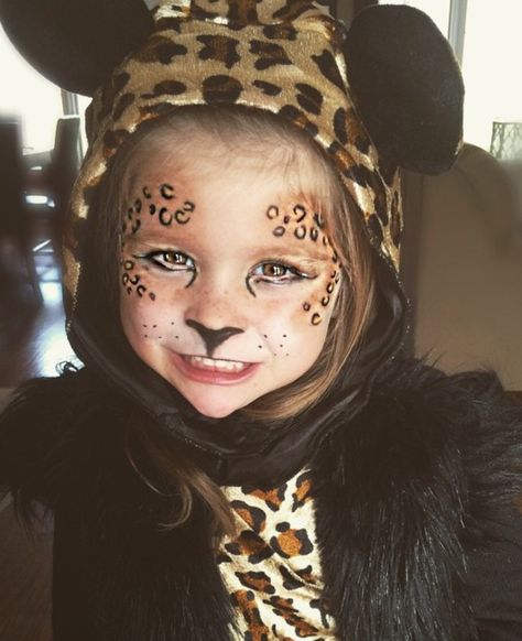 Little girl Cheetah Makeup Cute Halloween makeup Leopard Makeup Halloween Kids, Lepord Makeup Kids, Kids Cheetah Makeup, Halloween Makeup Baby Girl, Kids Cheetah Face Paint, Kids Halloween Makeup Girls Cute, Cheetah Face Paint Easy, Cheeta Face Paint, Face Painting Cheetah