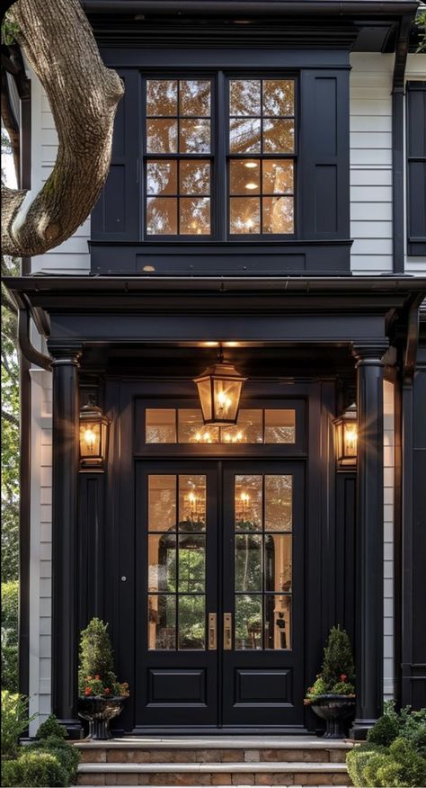 Rustic Front Door, Beautiful Front Doors, Patio String Lights, House Front Door, Casas Coloniales, Home Entrance Decor, Front Door Design, House Entrance, Beautiful Doors