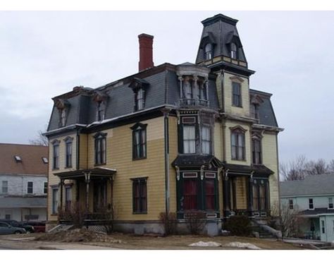 Would You Buy This Famously Haunted Victorian Mansion for Sale in Massachusetts?   - CountryLiving.com Haunted Houses For Sale, Famous Haunted Houses, Real Haunted Houses, Mansard Roof, Most Haunted Places, Victorian Mansions, Fun Halloween Decor, Mansions For Sale, Haunted Houses