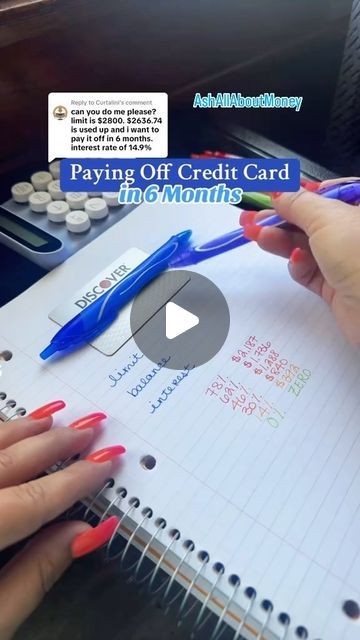 Ash All About Money on Instagram: "Remember every month as the credit card balances get lower, the interest charge will get less. Here’s how I would plan to pay this card off in 6 months. #credit #score #tips #howto #creditcard #card" How To Pay Off 5000 Credit Card, Paying Off Credit Card Debt Worksheet, How To Pay Off Credit Cards, Pay Off Credit Cards Fast, Credit Card Debt Free, Credit Card Debt Tracker, Credit Score Tips, Credit Card Debt Payoff, Credit Education