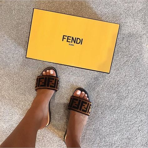 #Fendi Slides 🤩🙌 @velaire_footwear ✔️ Fendi Sandals, Heels Sneakers, Cute Sandals, Louis Vuitton Shoes, Sport Sandals, Shoe Closet, If The Shoe Fits, Shoe Fits, Heels Boots