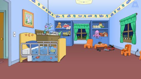 #Background #ZoomBackground #VideoMeeting #Wallpaper #Interior #FOXTV #Television #Animation #FamilyGuy #Bedroom #InteriorDesign #ChildrensRoom #Stewie Family Guy Living Room, Living Room Cartoon Background, Family Guy House, Guys Living Room, Guy Living Room, Audrey Core, Cartoon Houses, Fox Animation, Coloring Pages Hello Kitty