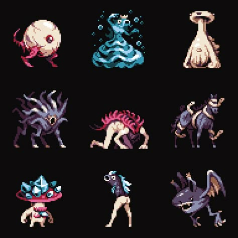 show us some of your pixel work Pixel Creature, Pixel Monster, Pixel Character, Creature Ideas, Crafts Drawing, Pixel Game, Indie Game Art, Zx Spectrum, Photography Videos