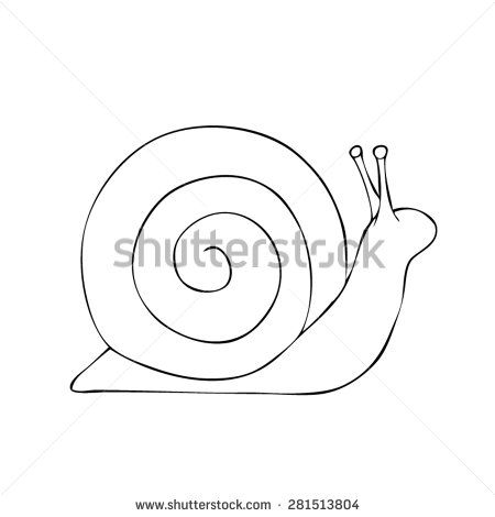 Snail - Drawn Outline Vector - stock vector Snail Tattoo Simple Cute, Snail Doodle Easy, Simple Snail Drawings, Snail Line Art, Snail Drawing Simple, Snail Tattoo Simple, Snail Outline, Snail Drawing, Fine Tattoo