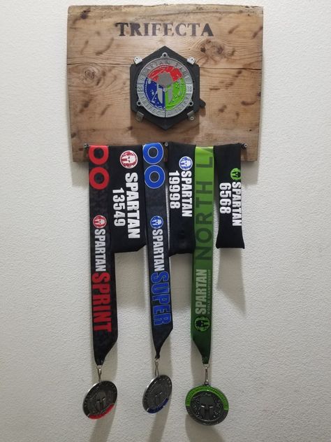 DIY 2018 Spartan trifecta delta display Spartan Trifecta