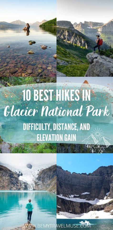 10 of the very best hikes in Glacier National Park, with detailed breakdown on difficulty, distance, and elevation gain to help you plan you hike! Check this post out before visiting Montana! #GlacierNationalPark #Montana Visiting Montana, Road Trip Games For Kids, Glacier National Park Vacation, Montana Hiking, Glacier National Park Trip, Montana Trip, Tahoe Vacation, Trip Games, Montana Travel