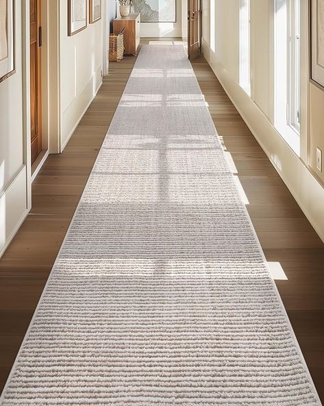 Amazon.com: Well Woven Berber Stripes Custom Long Runner Rug - Heritage Trails Collection - Beige 31 Inches Wide x 21 Feet Long Runner (31" x 21' Runner) - Made to Order, Moroccan Design for Hallways & Stairs : Home & Kitchen Long Hallway Runner, Front Door Rugs, Long Runner Rug, Wooden Steps, Long Hallway, Well Woven, Door Rugs, Hallway Runner Rug, Moroccan Design