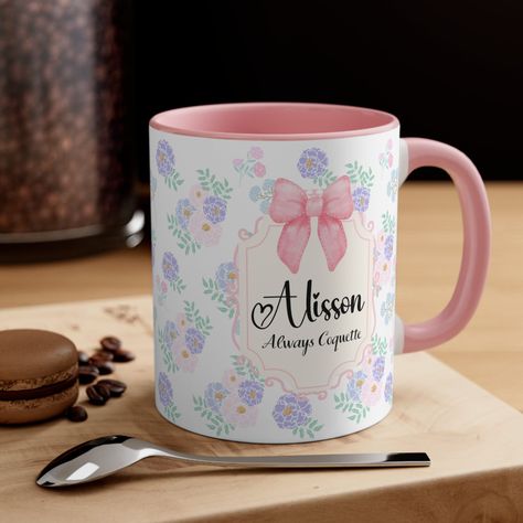 Soft Girl Era Aesthetic, Cute Mugs Aesthetic, Coquette Gifts, Coquette Women, Coquette Mug, Mugs Aesthetic, Kawaii Mug, Era Aesthetic, Mugs Designs