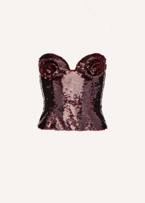 Sequin Corset Top, Sequin Corset, Burgundy Top, Magda Butrym, Fashion Illustration Sketches, Brand Store, Fashion Line, Luxury Clothing, Online Fashion Stores