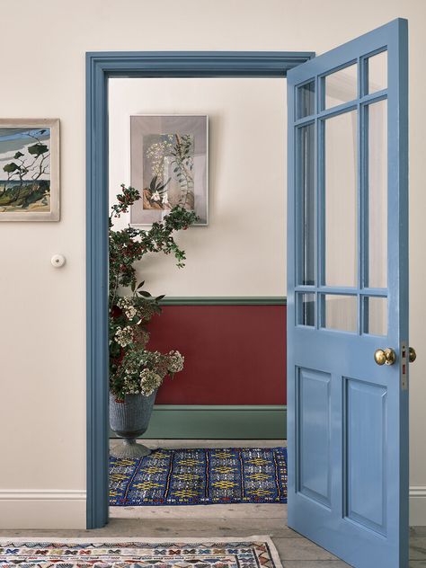 Breakfast Room Green, Hallway Paint, Headboard Shapes, Paint Trends, Trending Paint Colors, Dado Rail, Painted Floor, Farrow And Ball Paint, Color Of The Year