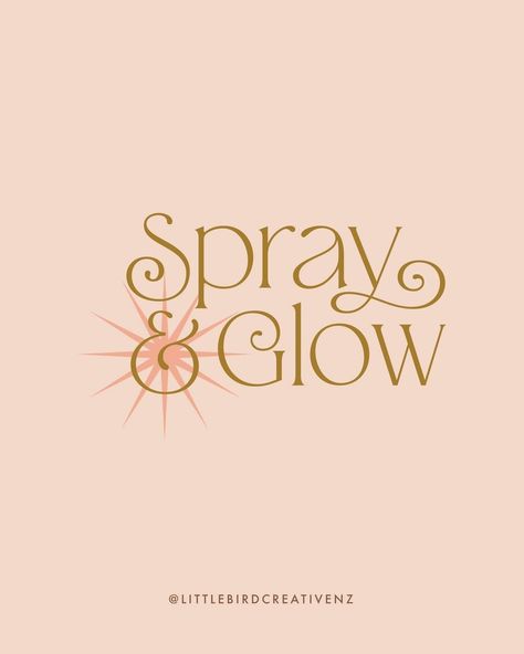 Spray & Glow is a new mobile spray tanning business located in Waikato.

Jordain, the owner of Spray & Glow, contacted us to create a brand that stood out against her competitors for her mobile spray tanning business that services Hamilton & Surrounds in the Waikato area.

We used a feminine type in a gold shade with soft pink hues to create a feminine brand that will appeal to the target audience of females living in Waikato. Mobile Spray Tan Business Names, Spray Tan Business Names, Spray Tan Logo, Mobile Spray Tanning Business, Spray Tanning Business, Tanning Business, Tan Vans, Airbrush Spray Tan, Spray Tan Business