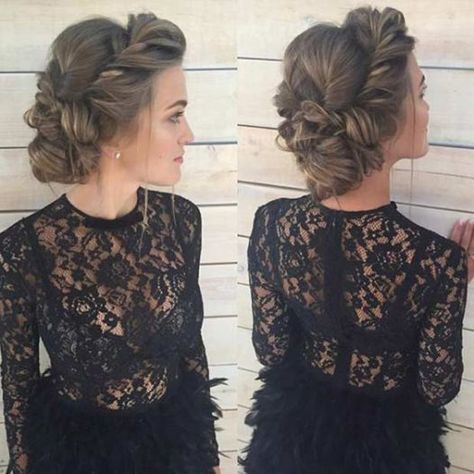 Retro Hair Updo, Prom Checklist, Updo Tutorials, Formal Updo, Easy Updos For Medium Hair, Medium Hairstyle, Bridal Braids, Twisted Updo, Messy Updo