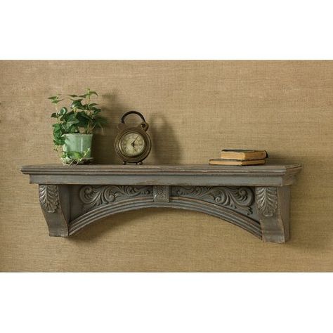 Pearl Mantels The Devonshire Fireplace Shelf Mantel & Reviews | Wayfair Vintage Mantle, Accent Shelf, Fireplace Mantel Surrounds, Fireplace Mantel Shelf, Mantel Surround, Fireplace Shelves, Decorative Shelving, Wood Fireplace Mantel, Mantle Shelf