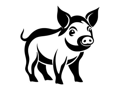 Pig Outline, Pig Printable, Cricut Stencil Vinyl, Cricut Stencil, Hog Farm, Flash Ideas, Printable Clip Art, Baby Pig, Cricut Stencils