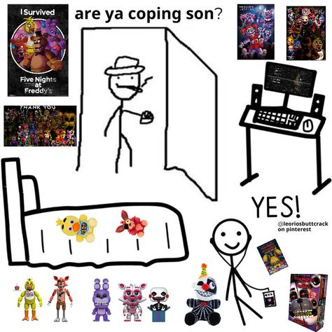 Are You Coping Son Template, Are You Coping Son, Fnaf Memes, Aesthetic Things, Funny Vid, Memes, Funny, Pins, Quick Saves