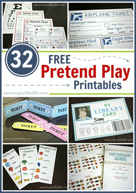 Your child will be entertained for hours with these free pretend play printables. #pretendplay #freeprintables #preschool Pretend Play Printables, Play Printables, Dramatic Play Printables, Dramatic Play Preschool, Dramatic Play Area, Dramatic Play Centers, Printables For Kids, Dramatic Play, Craft Activities For Kids