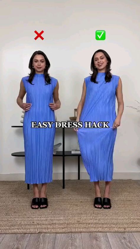 African Maxi Dresses Classy, Maxi Dress Too Long Hack, Dress Too Big Hacks No Sew, Maxi Dress Too Long, Maxi Dress With Jacket, Dress Hack, Big Dress, Dress Patterns Diy, Baggy Dresses