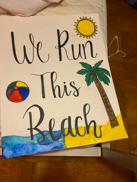 Beach Themed Football Posters, Hawaiian Theme Football Game Posters, Hawaiian Pep Rally Posters, Hawaiian Run Through Signs Football, Beach Pep Rally, Hawaiian Cheer Signs, Luau Poster Ideas, Football Game Signs, Run Through Signs