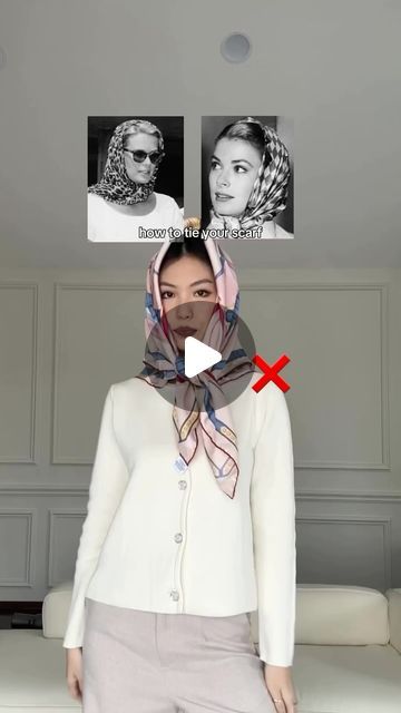 CoccoYou👠🌹 on Instagram: "thoughts on old hollywood style?🤗 details make the difference 🙌🏻 #scarf #scarfhack" Business Lady, Instagram Thoughts, Old Hollywood Style, Chic Scarves, Scarf Tie, How To Wear A Scarf, Hollywood Style, Couture Mode, Kendo