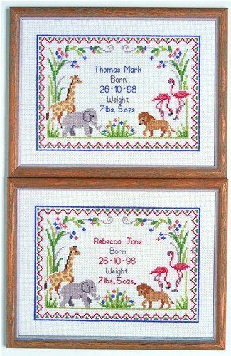 Cross Stitch Birth Sampler, Birth Announcement Cross, Birth Sampler, Animal Cross Stitch, Christian Cross Stitch, Animal Cross Stitch Patterns, Baby Cross, Cross Stitch Pictures, Cross Stitch Baby