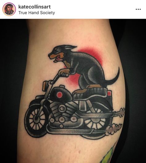 Rottweiler Traditional Tattoo, Traditional Rottweiler Tattoo, American Traditional Motorcycle, Traditional Motorcycle Tattoo, Skater Tattoos, Rottweiler Tattoo, Truck Tattoo, Traditional Tattoo Flash Art, Mint Green Prom Dress