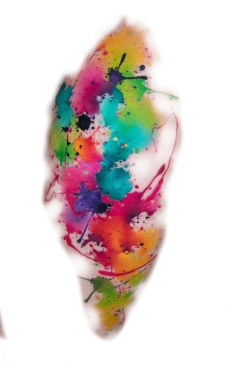 Best Feminine Tattoos, Splatter Tattoo, Detailed Tattoos, Warrior Tattoo Sleeve, Watercolor Tattoo Ideas, Rainbow Tattoos, Watercolor Tattoos, Body Tattoo, Popular Characters