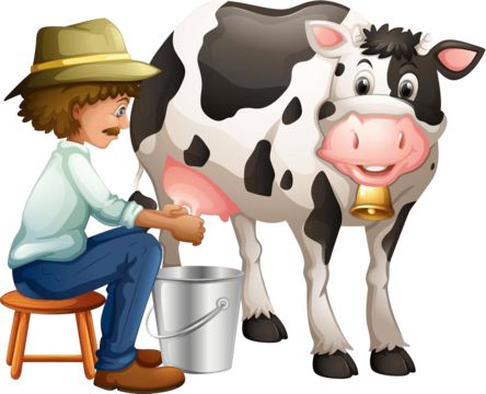 Elements Animals, Farm Cartoon, Milk The Cow, Cow Vector, Creative School Project Ideas, Logo Illustration Design, Cow Pictures, Cartoon Cow, Cartoons Png