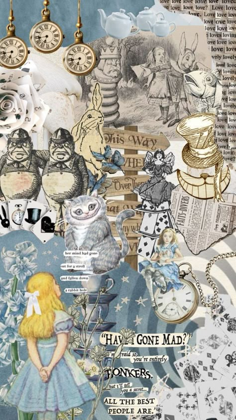 Have I Gone Mad, Alice In Wonderland Artwork, Wonderland Artwork, Alice In Wonderland Aesthetic, Alice And Wonderland Quotes, Wonderland Quotes, Disney Collage, Witchy Wallpaper, Wallpaper Laptop