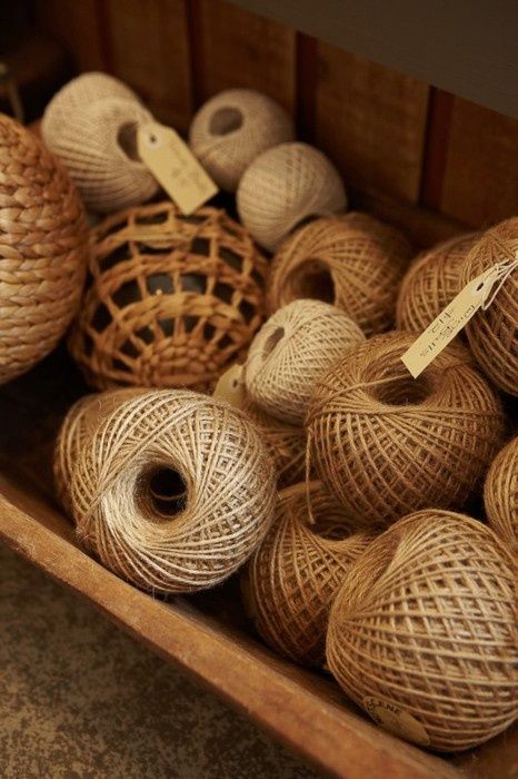 A Keeper ... Thread & Yarn, Brown Aesthetic, Cotton Ball, Craft Time, Sewing Notions, Brown Beige, Vintage Sewing, Decorative Wicker Basket, Twine