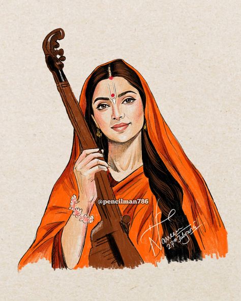 Meera Bai 🪕 राधा का भी श्याम वो तो मीरा का भी श्याम 🧡🙏🏻 Meera Bai Ji 🙏🏻 #meerabai #radheshyam #radhekrishna Pencil Outline Artwork of Meera Bai 🌺 #meerashyam Follow @pencilman786 for more of such #artwork #pencilman786 #art #sketch #pencildrawing #pencilsketch #explorepage #explore #fyp #foryou #viral #trending #bhfyp #artistsoninstagram #trendalert #1secondeveryday #1sectrend #reels #painting #sketchwithvideo #reelitfeelit #reelkarofeelkaro #pencilman #instagram #instagood #hyperzo... Mera Bai Painting, Meerabai Drawing, Meera Bai Sketch, Meerabai Painting, Meera Bai Drawing, Meera Bai Paintings, Meera Painting, Random Rhythm, Meera Krishna