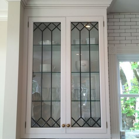 Kitchen Window Ideas Decor, Leaded Glass Cabinet Doors, Leaded Glass Cabinets, Kitchen Window Ideas, Stained Glass Cabinets, Glass Cathedral, Glass Kitchen Cabinet, Glass Kitchen Cabinet Doors, Window Restoration