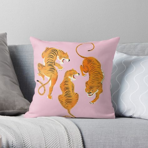 Get my art printed on awesome products. Support me at Redbubble #RBandME: https://www.redbubble.com/i/throw-pillow/Three-fierce-tigers-by-ShowMeMars/59808677.5X2YF?asc=u Tiger Print Pillow, Clemson Decor, Apartment Accessories, Pretty Pillows, Future Bedroom, Pillows Couch, Dorm Inspo, Art Fish, Fish Logo