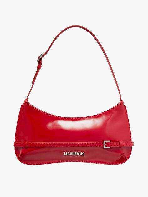 The Fall/Winter 2023 Handbag Trends to Know and Shop Now | Vogue Jacquemus Red, Bottega Veneta Jodie, Statement Handbag, Jacquemus Bag, Red Leather Bag, Bag Names, Popular Handbags, Leather Frames, Vegan Leather Bag