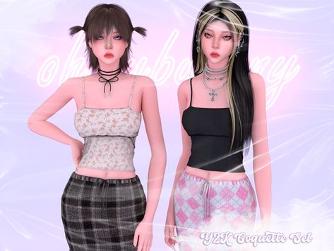 KITTEN ☾ Y2K COQUETTE SET ✰ | Patreon Sims 4 Child Cc, Feminine Clothes, Sims 4 Children, Sims 4 Collections, Y2k Coquette, Sims 4 Cc Finds, Cc Finds, Sims 4 Custom Content, Feminine Outfit