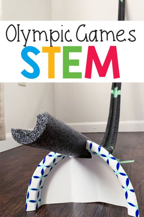 Sports Themed Steam Activities, Sports Themed Stem Activities, Stem Olympics Activities, Olympic Ideas For Kids, Olympics In The Classroom, Prek Olympic Activities, Olympics Week Summer Camp, Olympic Science Activities Kids, Stem Games Elementary