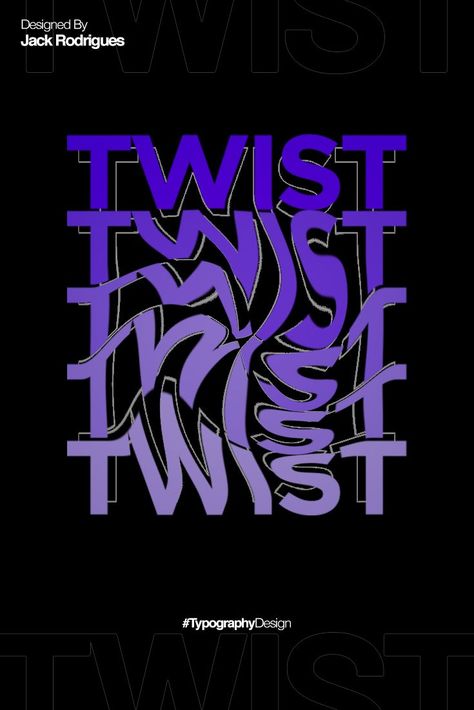 Typography graphic design 03 : TWIST #typography #graphic #design #liquify #photoshop #vanishingpoints #typographydesign #graphicposter #twist #swirl #smartobject Swirl Graphic Design, Twist Typography, Twisted Typography, Liquify Poster, Curvy Typography, Swirl Typography, Trippy Typography, Curved Typography, Liquify Photoshop