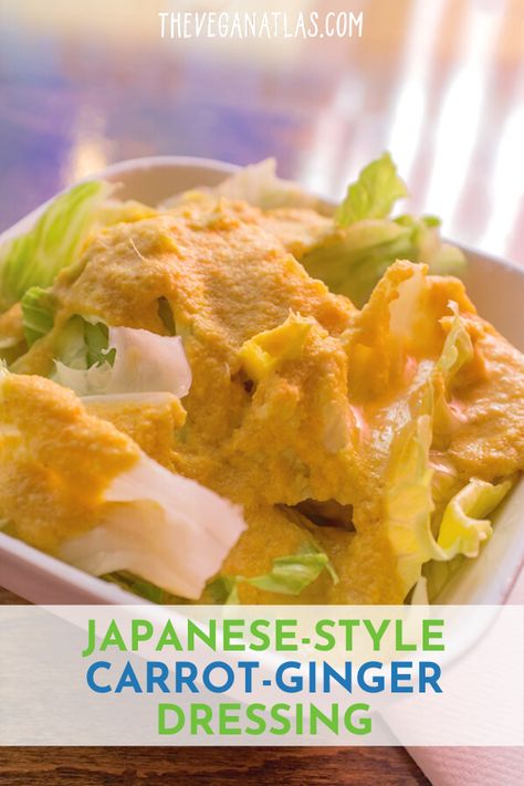 Easy Ginger Dressing, Carrot Ginger Dressing Recipe, Japanese Ginger Dressing Recipe, Ginger Dressing Japanese Easy, Japanese Carrot Ginger Dressing, Japanese Ginger Salad Dressing, Ginger Dressing Japanese, Ginger Salad Dressing Japanese, Japanese Salad Dressing