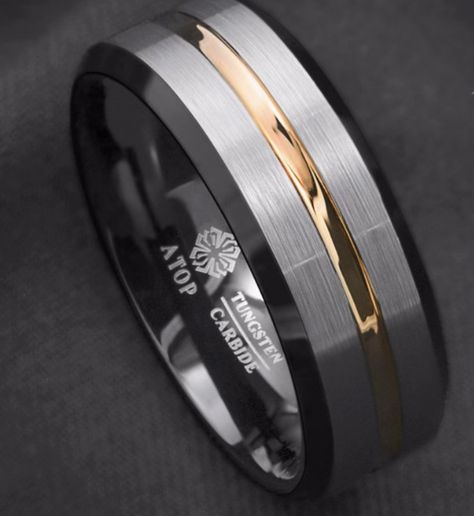 Gents Band Ring, God Pic, خواتم خطوبة, Titanium Rings For Men, Muslimah Outfit, Grunge Jewelry, Smart Ring, Black Tungsten Rings, Tungsten Rings