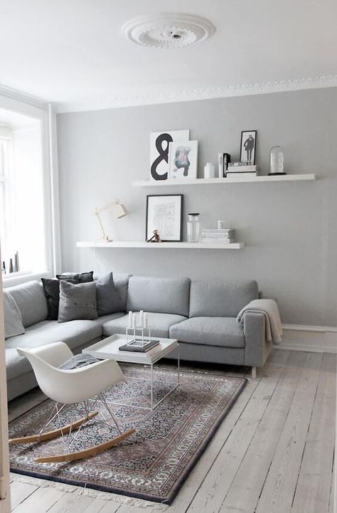 77 Gorgeous Examples of Scandinavian Interior Design Grey-muted-Scandinavian-living-room Minimal Interior Design, Home Staging Tips, Living Room Scandinavian, Scandinavian Interior Design, Minimalism Interior, Living Room Grey, A Living Room, Front Room, Small Living Room