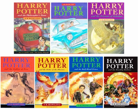 Original Bloomsbury covers / Retrospective of Harry Potter Book Covers Harry Potter Books Original Covers, Harry Potter Original Book Covers, Harry Potter Book Editions, Harry Potter Book Covers, Hp Book, Harry Potter Book, Read List, Fav Books, Harry Potter Crafts