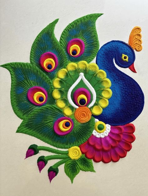 Advanced Rangoli Design Images (Kolam Ideas) Rangoli Images Beautiful, Flower Color Rangoli Designs, Rangoli Designs From Paint, Rangoli Designs 2024 Diwali, Easy And Beautiful Rangoli For Diwali, Beautiful Rangoli Ideas, Diwali Rangoli Image, Ready Made Rangoli Designs, Ragoli Color Design 2024 New