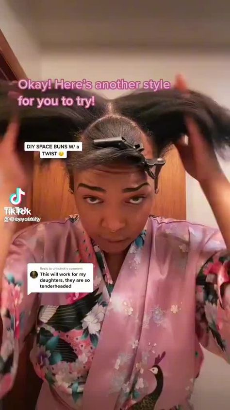 Elfin Hair - 😁DIY space buns twist | How to add weave... How To Add Weave To Natural Hair, Space Buns With Weave, Diy Space Buns, Short Relaxed Hairstyles, Feeling Low, Diy Space, The Bun, Space Buns, Here With Me