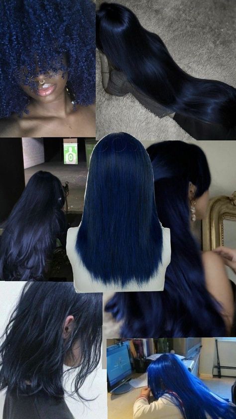 Midnight Blue Hair, Dark Blue Hair, Easy Hairstyles For Thick Hair, Cute Hair Colors, Hair Streaks, Dyed Hair Inspiration, Hair Inspiration Short, Pretty Hair Color, Alternative Hair